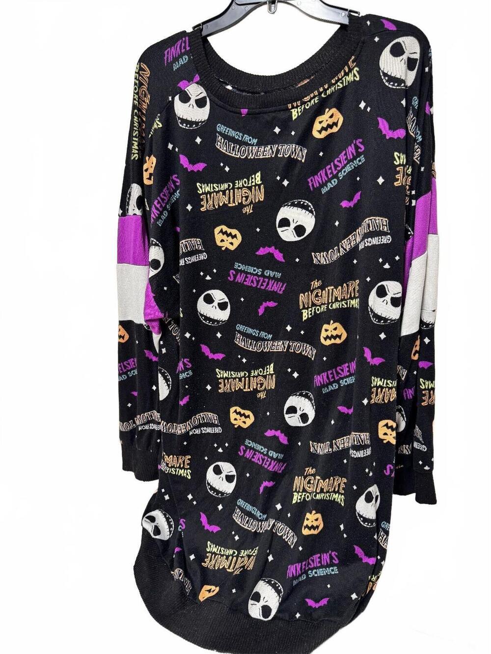Disney Nightmare Before Christmas Nightshirt Black 3X